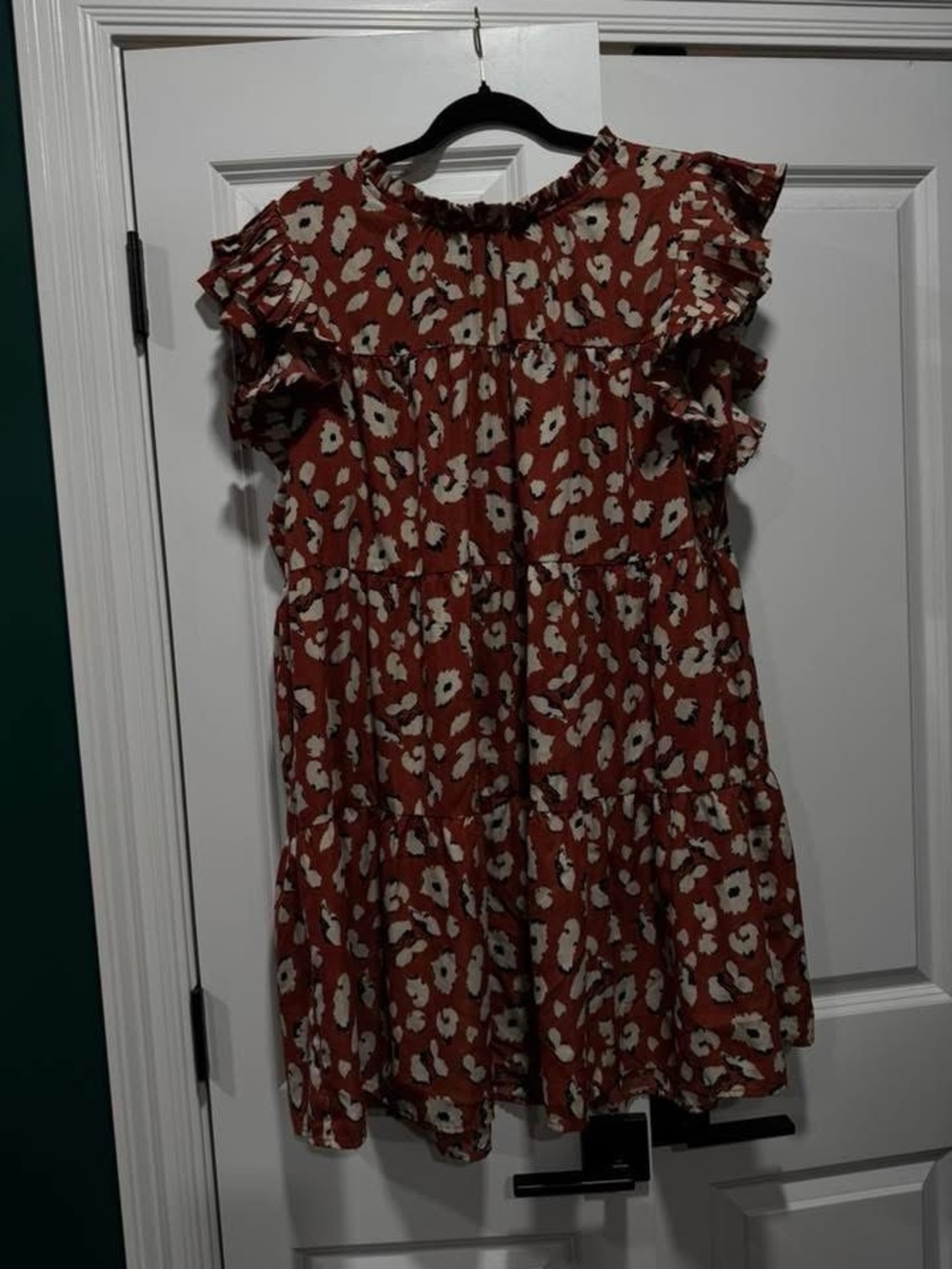 Red leopard Jodiful babydoll dress